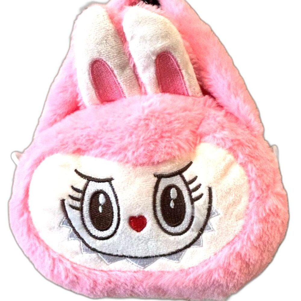 Pink Plush Monster Bunny Bag